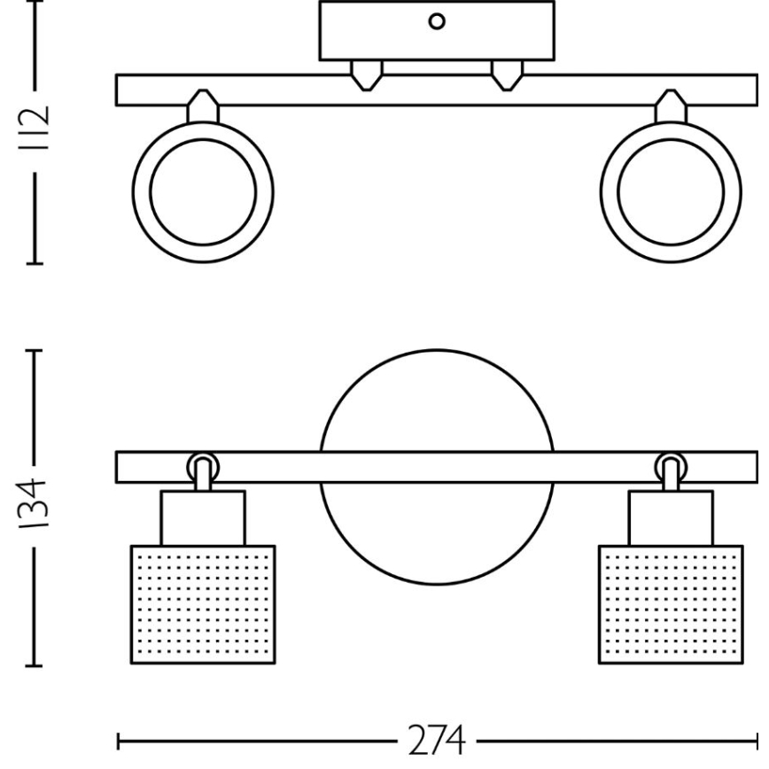 Philips - Starmetis NIALL 2xGU10/5W/230V melna/misiņš