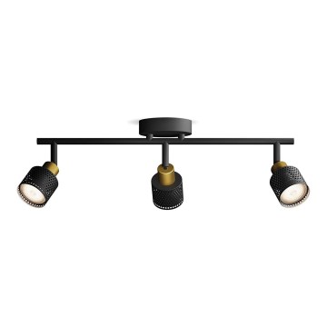 Philips - Starmetis NIALL 3xGU10/5W/230V melna/misiņš