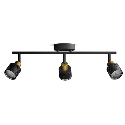Philips - Starmetis NIALL 3xGU10/5W/230V melna/misiņš
