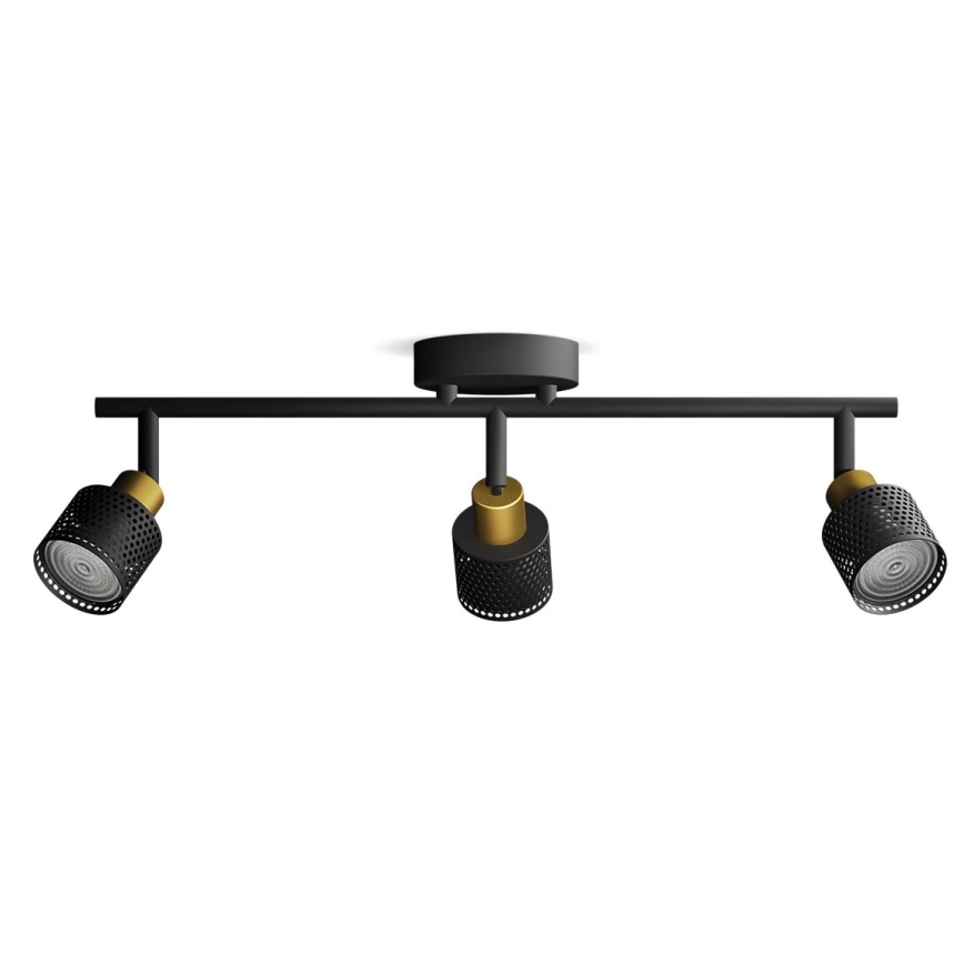 Philips - Starmetis NIALL 3xGU10/5W/230V melna/misiņš
