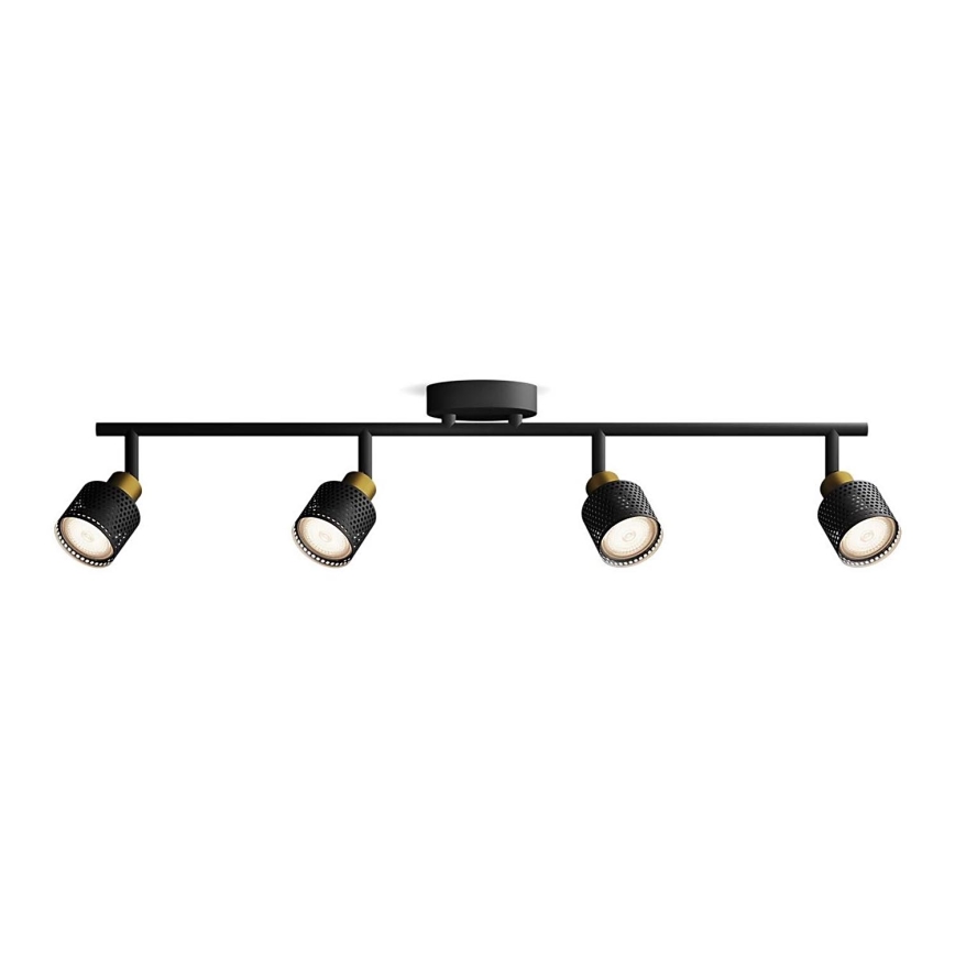 Philips - Starmetis NIALL 4xGU10/5W/230V melna/misiņš