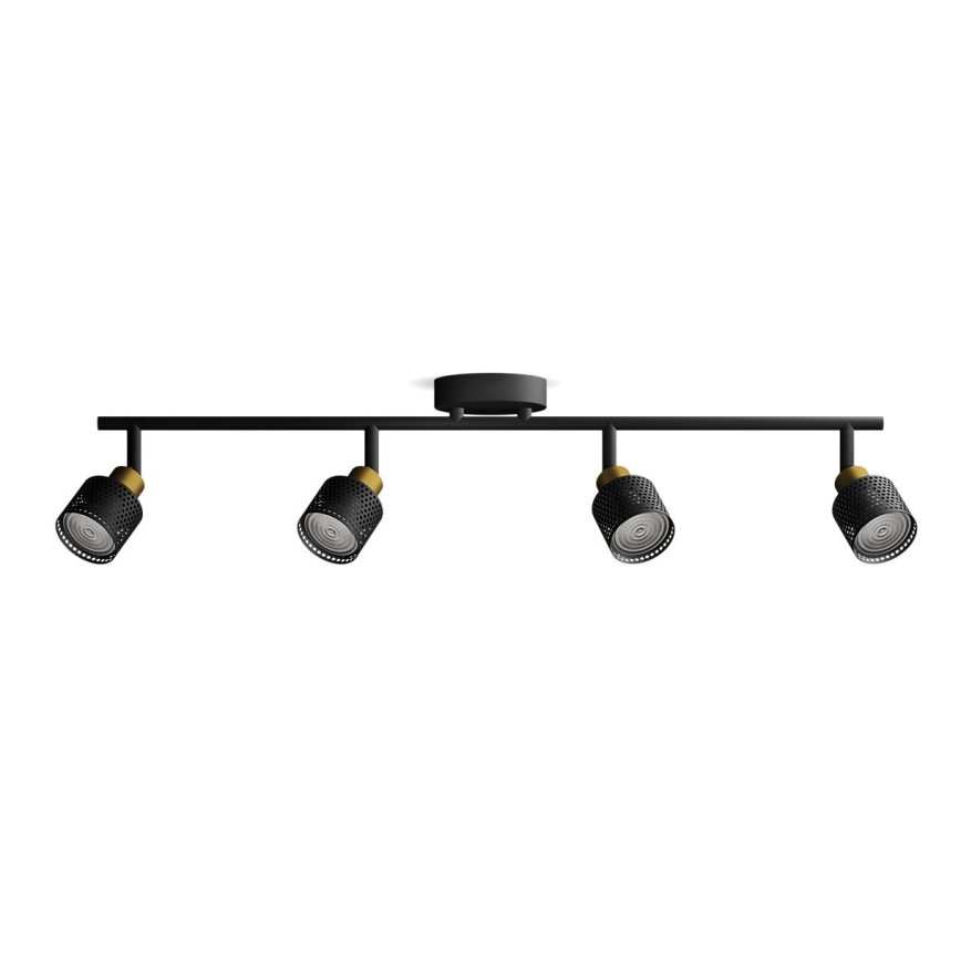 Philips - Starmetis NIALL 4xGU10/5W/230V melna/misiņš