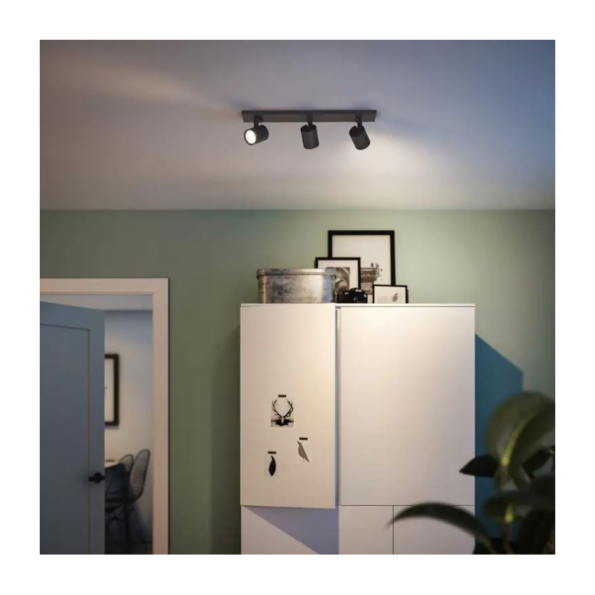 Philips - Starmetis RUNNER 3xGU10/20W/230V melna