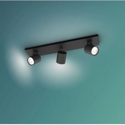 Philips - Starmetis RUNNER 3xGU10/20W/230V melna