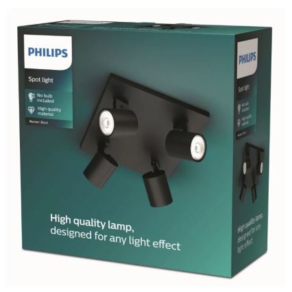 Philips - Starmetis 4xGU10/20W/230V melna