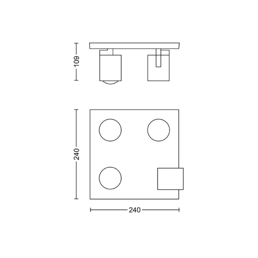 Philips - Starmetis 4xGU10/20W/230V melna