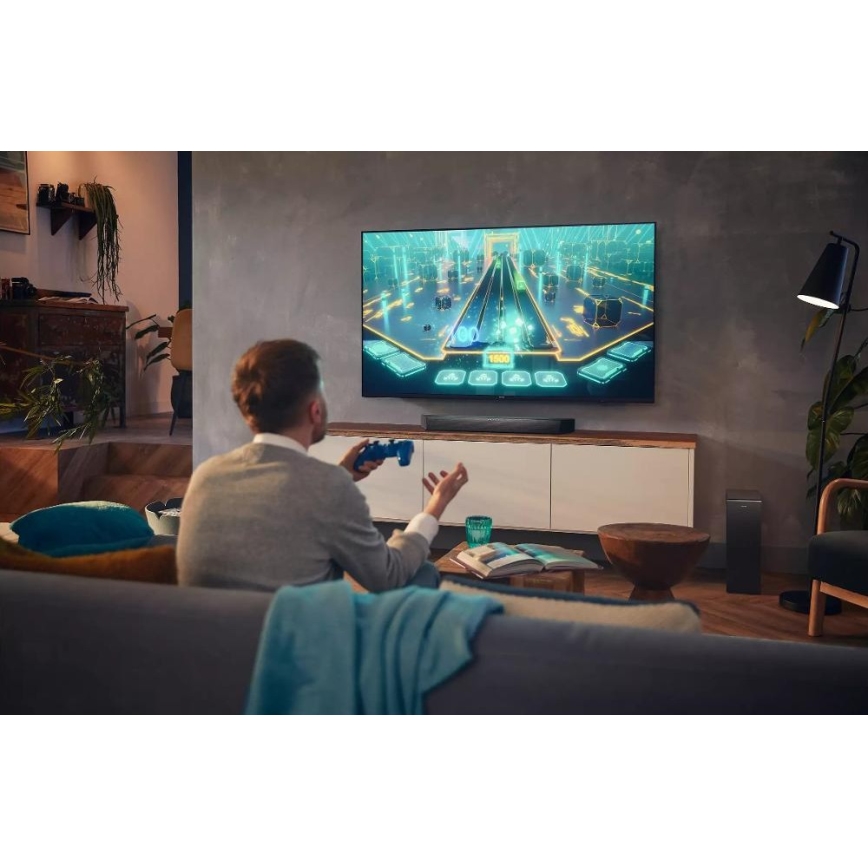 Philips TAB7207/10 - Skaņas josla ar zemfrekvences skaļruni 520W/230V + tālvadības pults