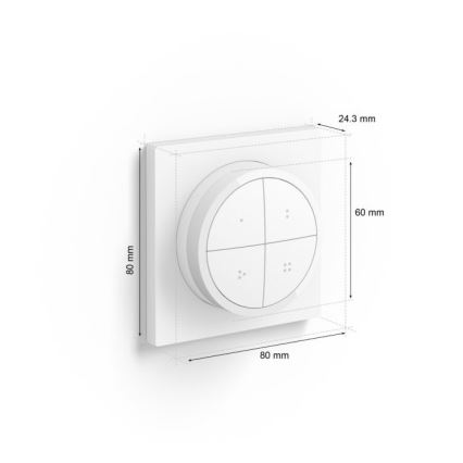 Philips - Tālvadības pults ar slēdzi Hue TAP 1xCR2032 balta