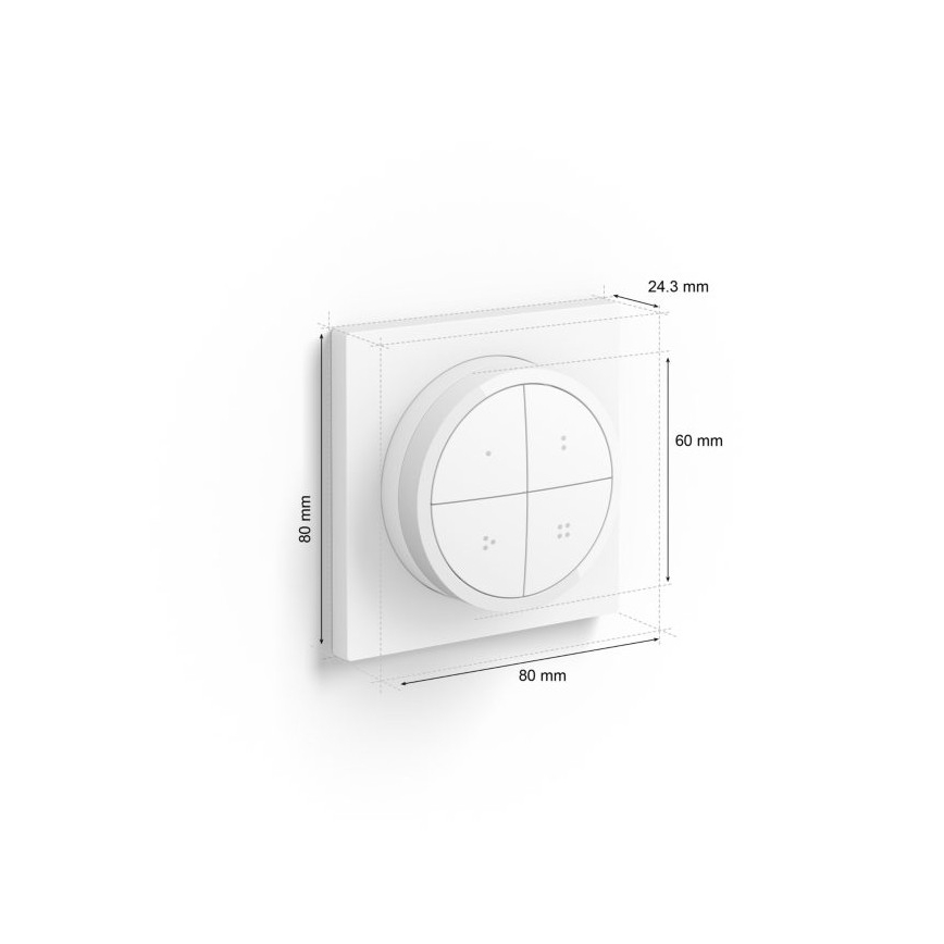 Philips - Tālvadības pults ar slēdzi Hue TAP 1xCR2032 balta