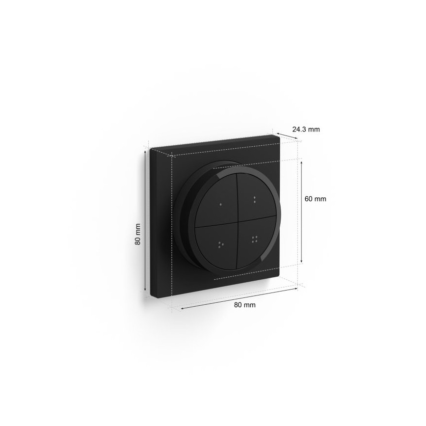 Philips - Tālvadības pults ar slēdzi Hue TAP 1xCR2032 melna