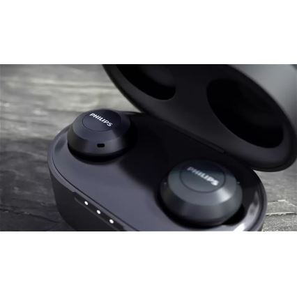 Philips TAT8505BK/00 - Bezvadu austiņas IPX4 2x 55 mAh + 560 mAh melna