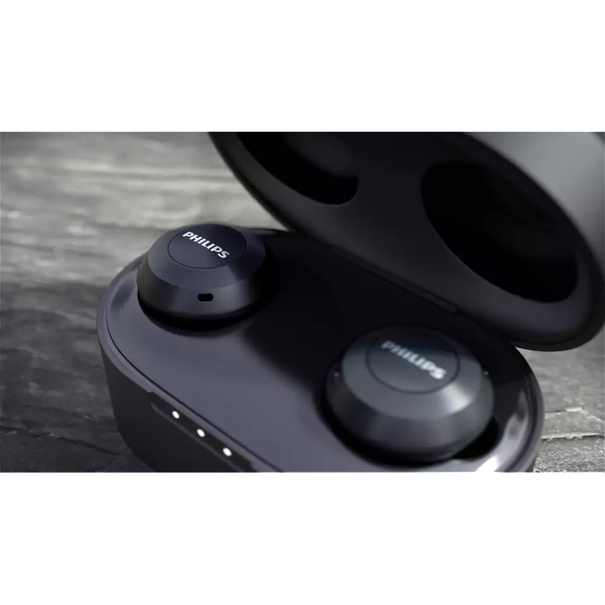 Philips TAT8505BK/00 - Bezvadu austiņas IPX4 2x 55 mAh + 560 mAh melna