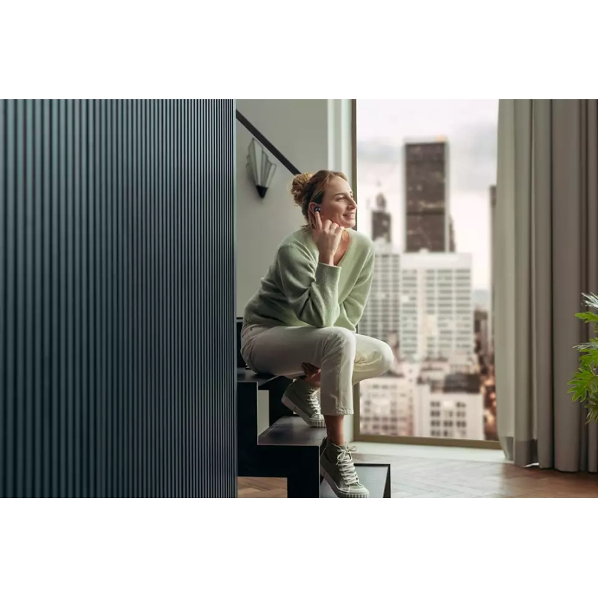 Philips TAT8505BK/00 - Bezvadu austiņas IPX4 2x 55 mAh + 560 mAh melna