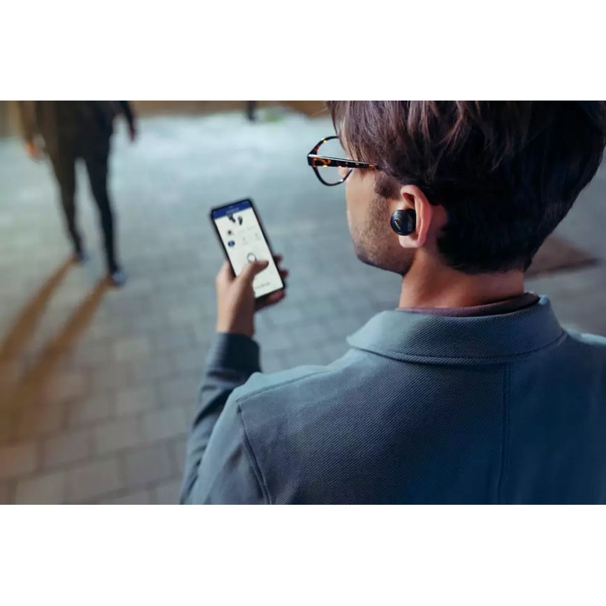 Philips TAT8505BK/00 - Bezvadu austiņas IPX4 2x 55 mAh + 560 mAh melna