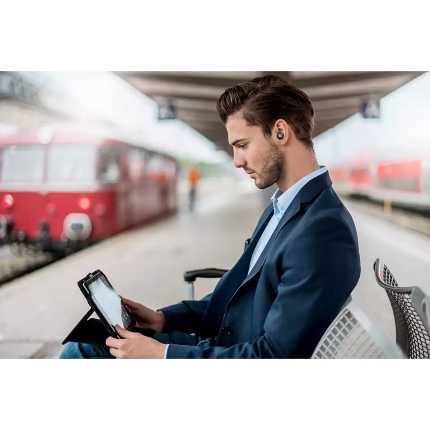 Philips TAT8505BK/00 - Bezvadu austiņas IPX4 2x 55 mAh + 560 mAh melna