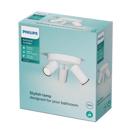 Philips - Vannas istabas starmetis IDRIS 3xGU10/5W/230V IP44 balta