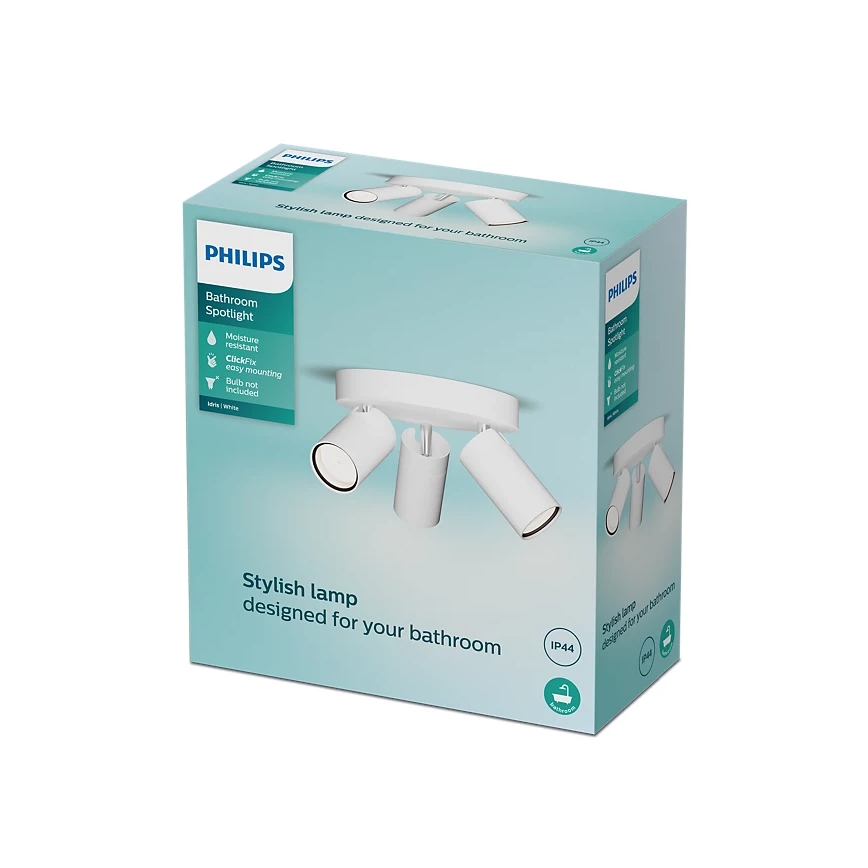 Philips - Vannas istabas starmetis IDRIS 3xGU10/5W/230V IP44 balta
