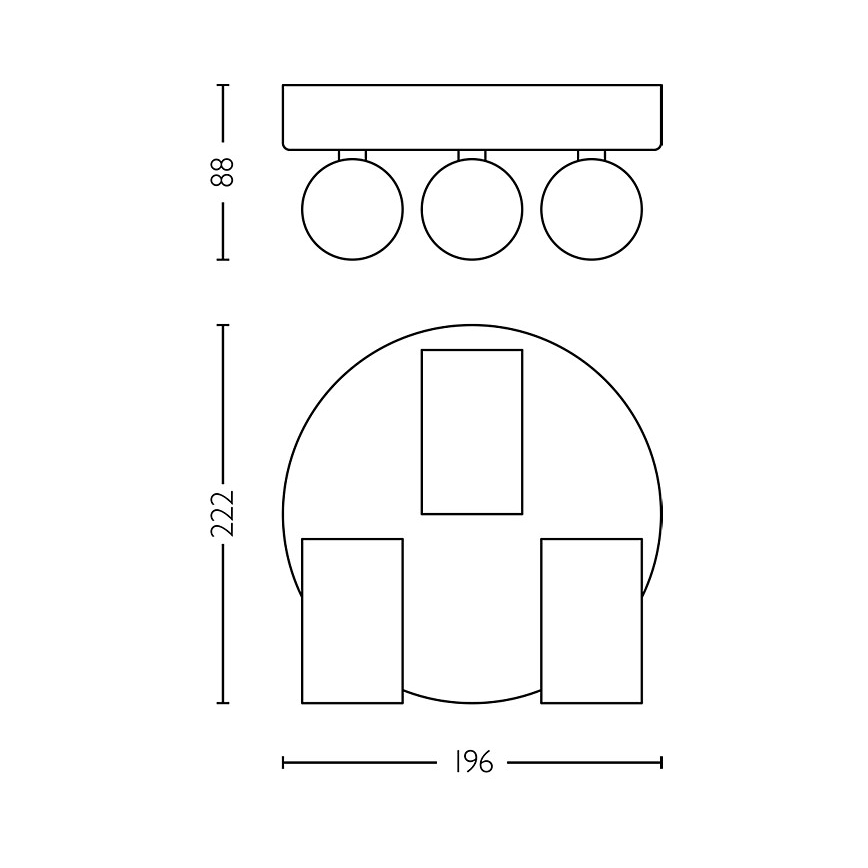 Philips - Vannas istabas starmetis IDRIS 3xGU10/5W/230V IP44 melna