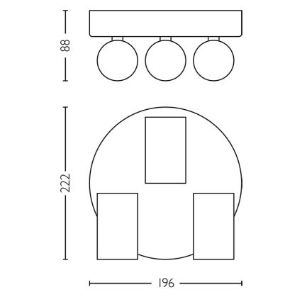 Philips - Vannas istabas starmetis IDRIS 3xGU10/5W/230V IP44 melna/zelta