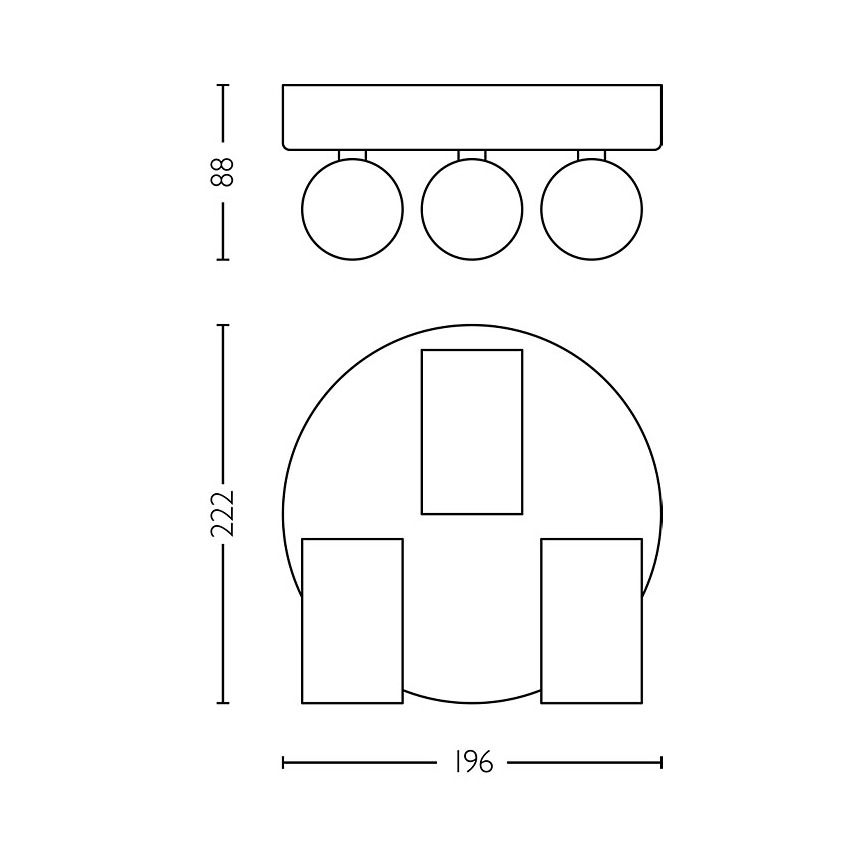 Philips - Vannas istabas starmetis IDRIS 3xGU10/5W/230V IP44 melna/zelta