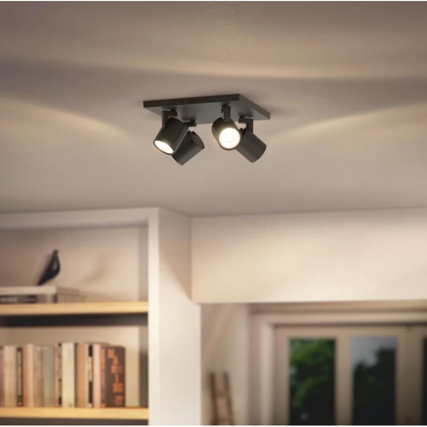Philips - Virziena gaismeklis RUNNER 4xGU10/20W/230V melns