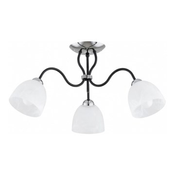 Pie griestiem stiprināma lampa ARIEL 3xE27/15W/230V spīdīgs hroms/melns