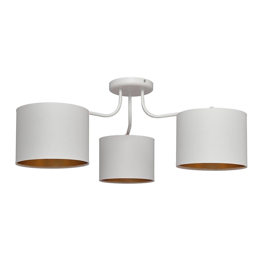 Pie virsmas stiprināma lustra ALBA 3xE27/15W/230V balta/zelta