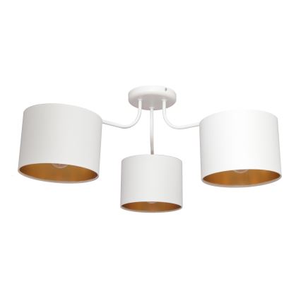 Pie virsmas stiprināma lustra ALBA 3xE27/15W/230V balta/zelta