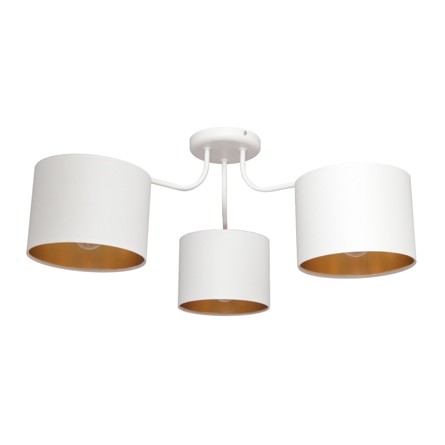 Pie virsmas stiprināma lustra ALBA 3xE27/15W/230V balta/zelta