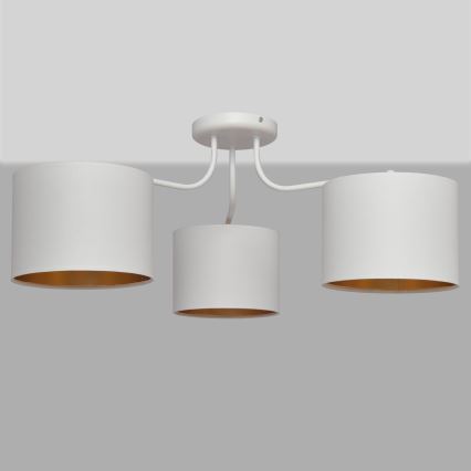 Pie virsmas stiprināma lustra ALBA 3xE27/15W/230V balta/zelta