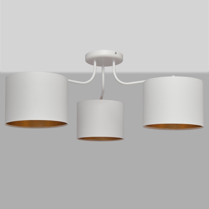 Pie virsmas stiprināma lustra ALBA 3xE27/15W/230V balta/zelta