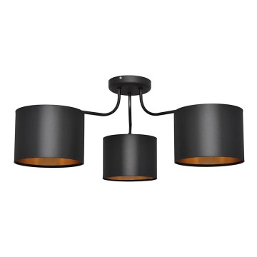 Pie virsmas stiprināma lustra ALBA 3xE27/15W/230V melna/zelta