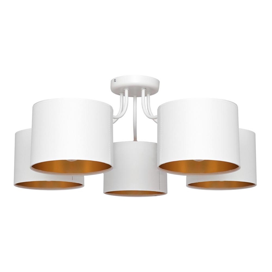 Pie virsmas stiprināma lustra ALBA 5xE27/15W/230V balta/zelta