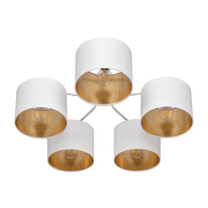 Pie virsmas stiprināma lustra ALBA 5xE27/15W/230V balta/zelta
