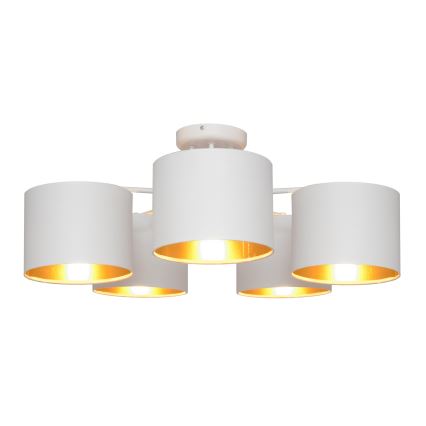 Pie virsmas stiprināma lustra ALBA 5xE27/15W/230V balta/zelta