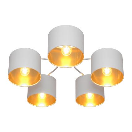 Pie virsmas stiprināma lustra ALBA 5xE27/15W/230V balta/zelta