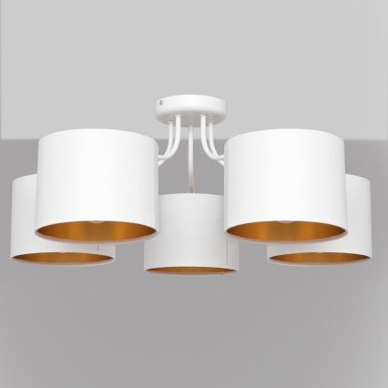 Pie virsmas stiprināma lustra ALBA 5xE27/15W/230V balta/zelta