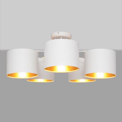 Pie virsmas stiprināma lustra ALBA 5xE27/15W/230V balta/zelta