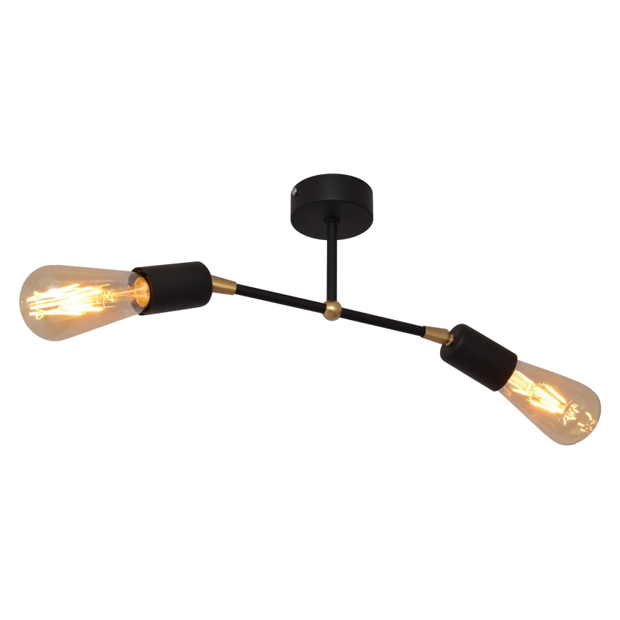 Pie virsmas stiprināma lustra ROSETTE 2xE27/15W/230V melna/zelta