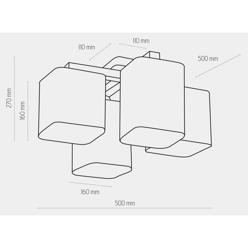Pie virsmas stiprināma lustra TORA 4xE27/15W/230V balta