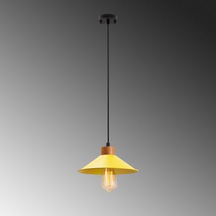 Piekaramā griestu lampa MANAVGAT ar kabeli 1xE27/40W/230V dzeltena/brūna