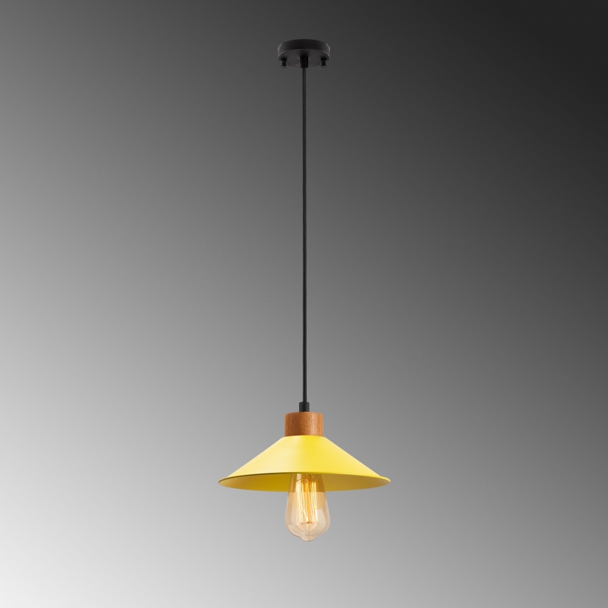Piekaramā griestu lampa MANAVGAT ar kabeli 1xE27/40W/230V dzeltena/brūna