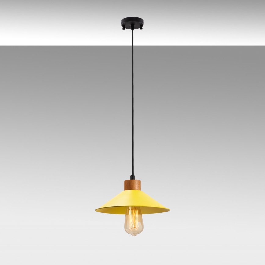 Piekaramā griestu lampa MANAVGAT ar kabeli 1xE27/40W/230V dzeltena/brūna