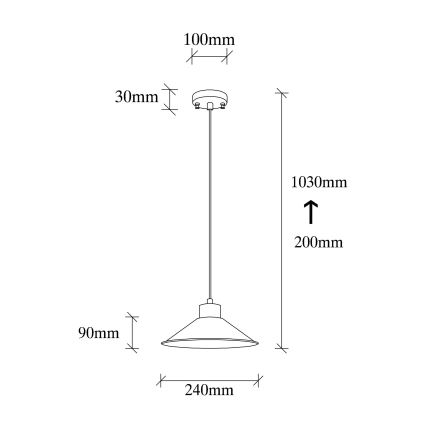 Piekaramā griestu lampa MANAVGAT ar kabeli 1xE27/40W/230V dzeltena/brūna