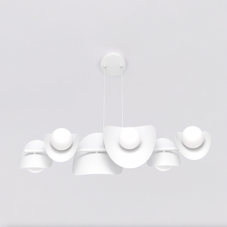 Piekaramā lampa ar kabeli ELEMENTI 6xG9/8W/230V balta