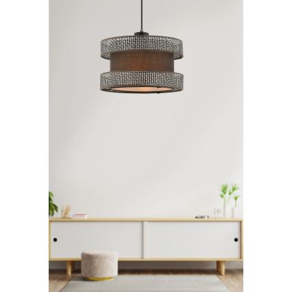 Piekaramā lampa ar kabeli HALO 1xE27/60W/230V brūna/pelēka