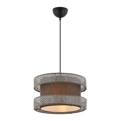Piekaramā lampa ar kabeli HALO 1xE27/60W/230V brūna/pelēka