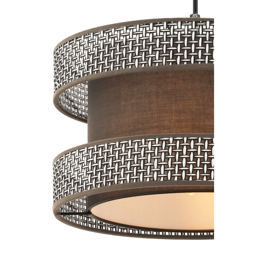 Piekaramā lampa ar kabeli HALO 1xE27/60W/230V brūna/pelēka