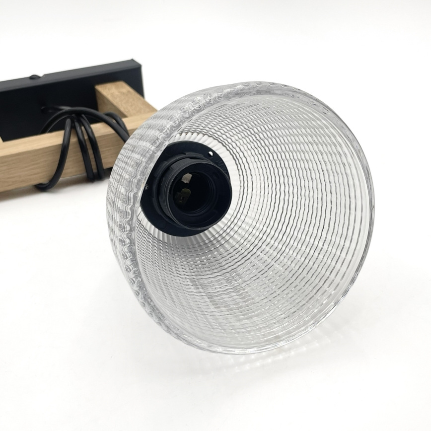 Piekaramā lampa ar kabeli LEANDRA 1xE27/15W/230V ozols/melna