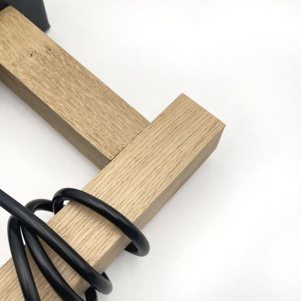 Piekaramā lampa ar kabeli LEANDRA 1xE27/15W/230V ozols/melna